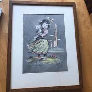 Little Summer Rain Paint Art by Monte Flagg  in Frame with/ Signature 19"X15"